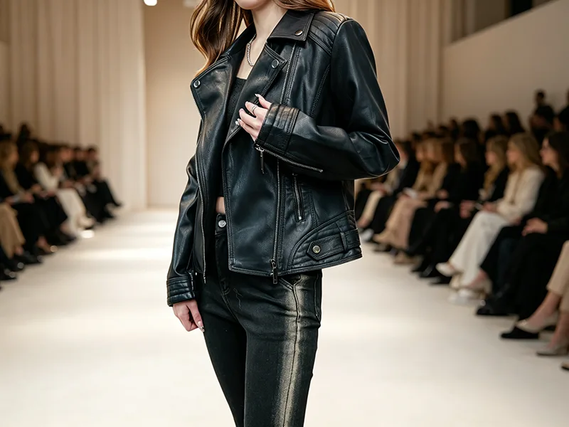 La conception et la méthode de port des vestes en simili cuir pour femmes.