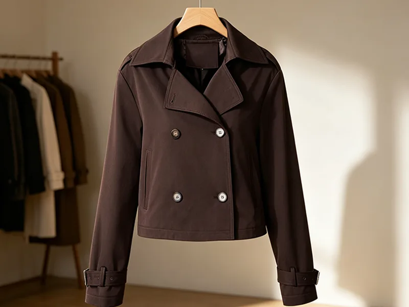 La sélection de tissus et la conception détaillée des trench-coats pour femmes.