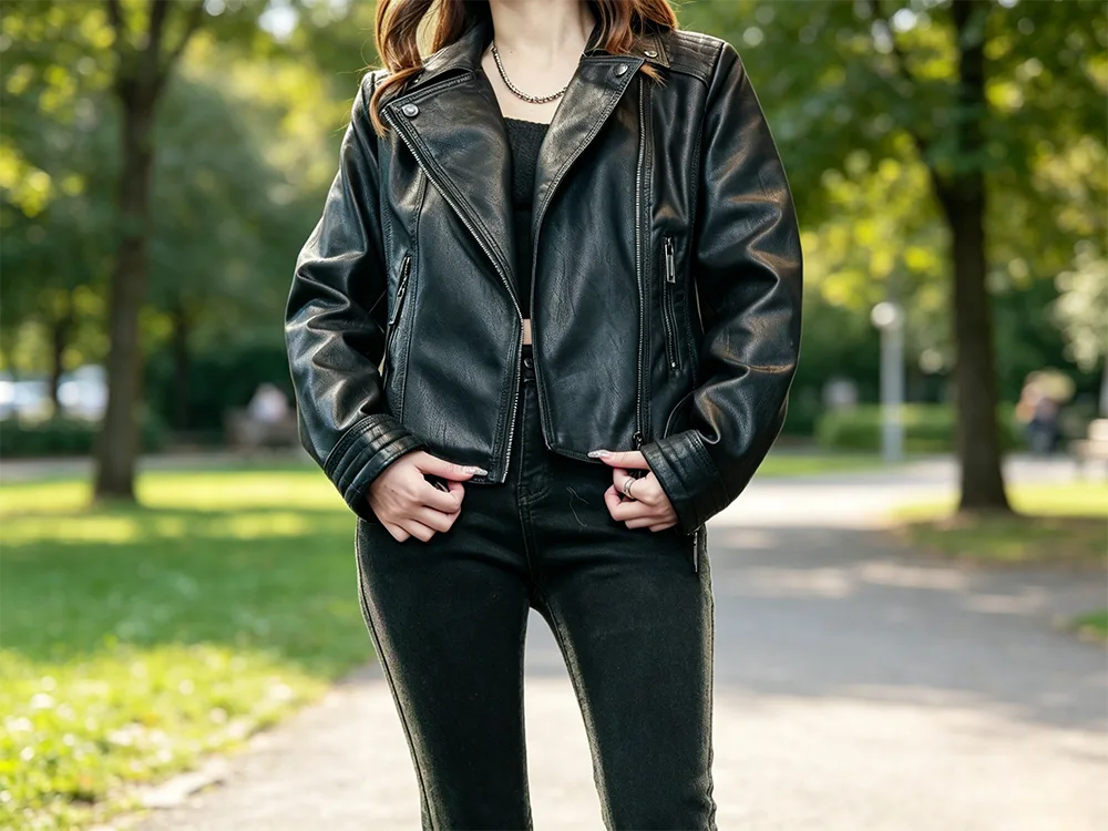 Veste en simili cuir pour femme