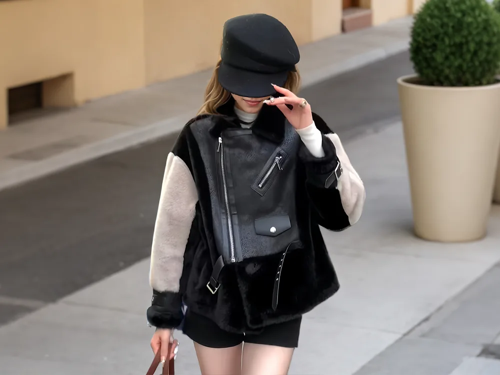 Veste en fausse fourrure pour femme