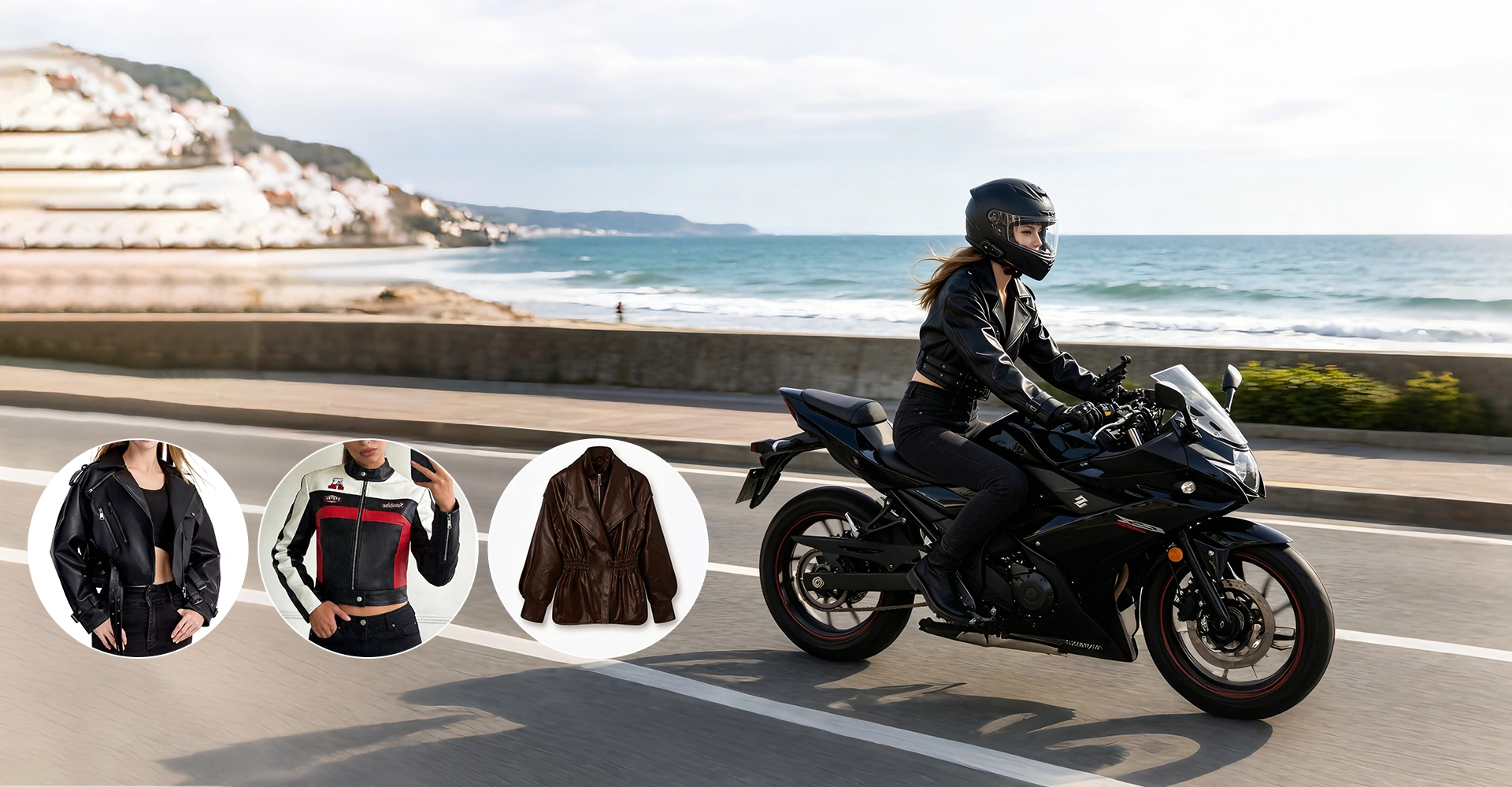 Fabricant de veste de motard courte en simili cuir