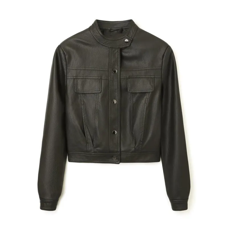 Veste en similicuir doux comme du beurre dans un style vintage américain