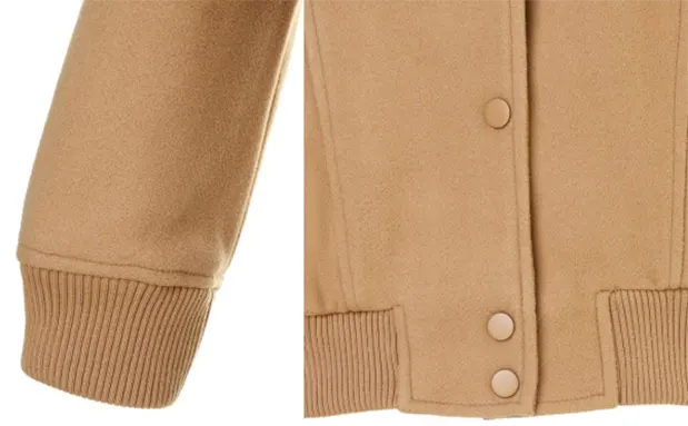 Vintage Stand Collar Women Woolen Varsity Jacket