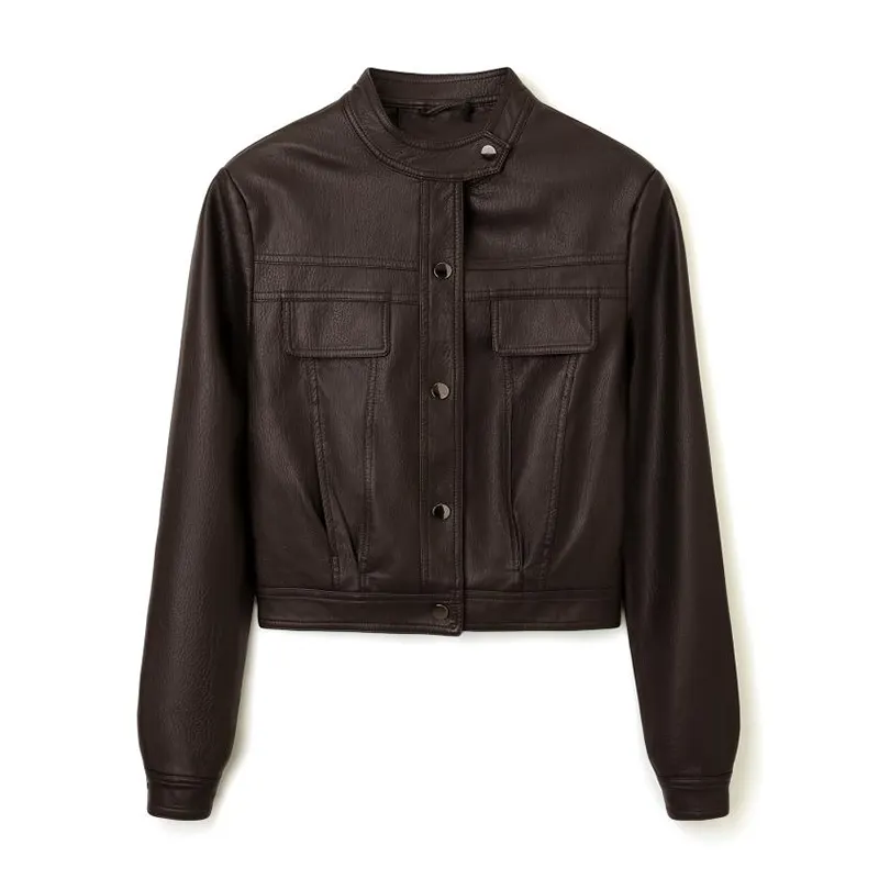 Buttery-Soft Faux Leather Jacket in American Vintage Style
