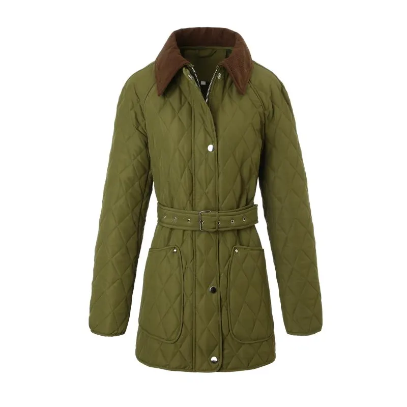 Veste matelassée sans capuche à col contrasté uni