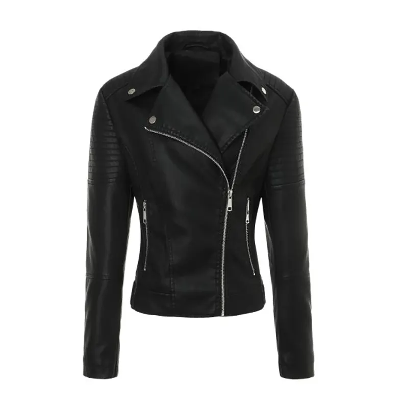 Veste en simili cuir lavé à drapé fluide